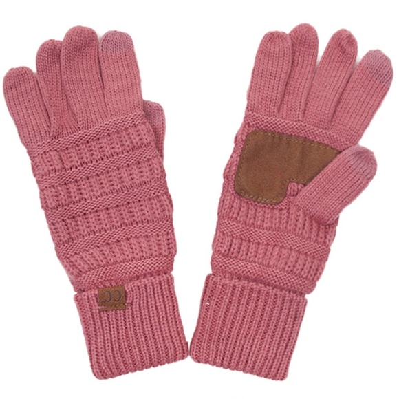 C.C 3pc Knit Warm Pom Beanie Gloves Scarves Set main image 4